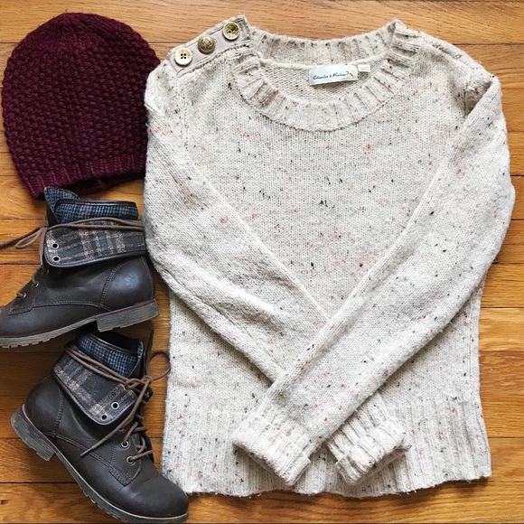 Anthropologie Sweaters - ANTHRO • charlie & robin speckled snow sweater